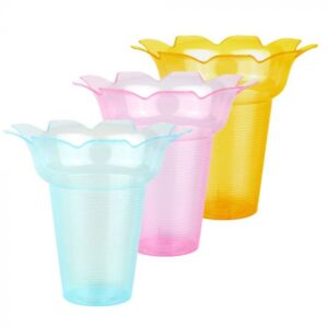 10 oz Assorted (3 Colors) Flower Shaped Snow Cone Cup - 200/Case