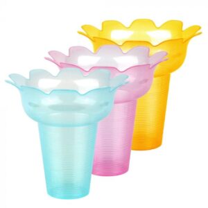 16 oz Assorted (3 Colors) Flower Shaped Snow Cone Cup - 200/Case