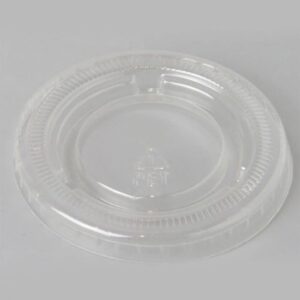 0.75-1 oz Clear Plastic Flat Lid With No Hole For Plastic Portion Cups - 2500/Case