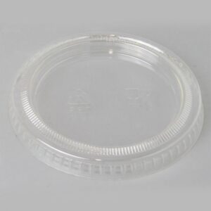 1.5-2 oz Clear Plastic Flat Lid With No Hole For Plastic Portion Cups - 2500/Case