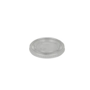 3.25-4 oz Clear Plastic Flat Lid With No Hole For Portion Cups - 2500/Case