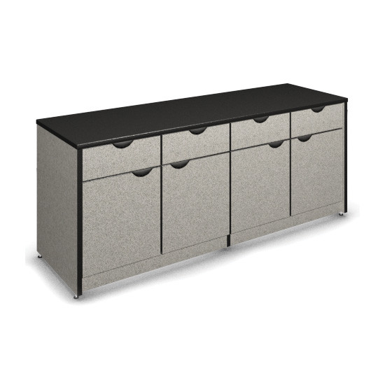 4 Drawer and 4 Door Buffet Height Credenza with Locks - 36"H
