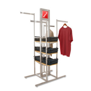 4-Way Display Clothing Display Rack with Four 16