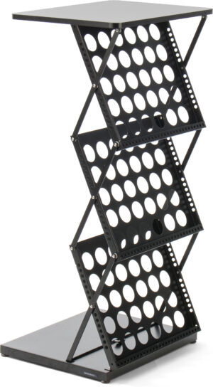 40” Tall Portable Counter with 3 Double Wide Literature Pockets - Black