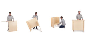 40 x 38 Portable Counter Display, Floor Standing, Custom Printed - Natural