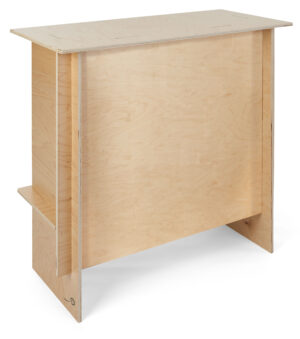 40 x 38 Portable Counter Display, Floor Standing, Inner Shelf - Natural