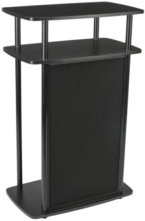 40.75” Tall Portable Counter w/ Inner Shelf, Hook-and-Loop Panel - Black