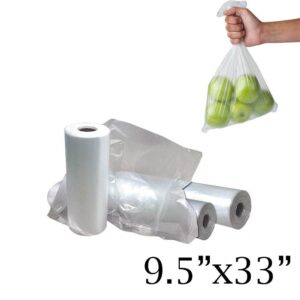 33" x 9.5" Clear HDPE Plastic Produce Bag - 1 case (2000 piece)