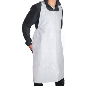 28"x46" White Disposable Poly Apron - 1 case (500 piece)