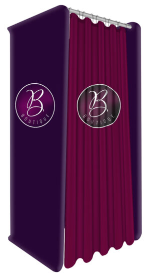 4W x 7.5H Custom Dressing Room w/ Dye-Sub Printing on Stretch Fabric - Full Color