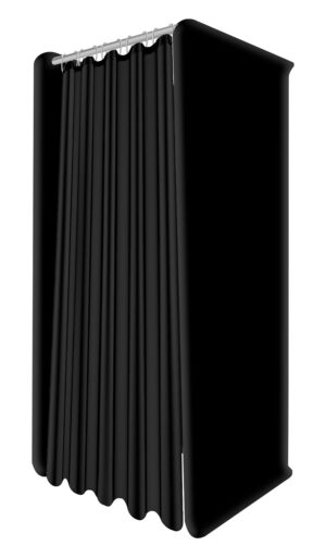 4W x 7.5H Portable Dressing Room Frame w/ Fade-Resistant Stretch Poly Fabric - Black