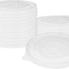 300PCS/CTN PP Flat Lid for 48OZ Disposable Paper Food Storage Containers, Soup Bowls, Ice Cream Salad Cups