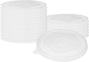 300PCS/CTN PP Flat Lid for 42OZ Disposable Paper Food Storage Containers, Soup Bowls, Ice Cream Salad Cups