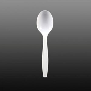 Heavyweight 5.75" White Round Bowl Plastic Soup Spoon - 1 case (1000 piece)