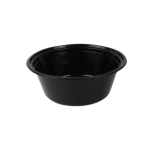36 oz Black Microwavable Flat Bottom Round Plastic Bowl - 300/Case