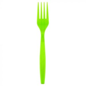 Heavyweight Plus 7" Lime Green Plastic Fork - 1 case (1000 piece)