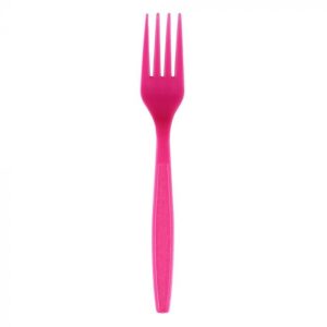 Heavyweight Plus 7.1" Pink Plastic Fork - 1 case (1000 piece)