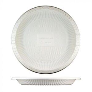 9" Beige Eco-Friendly Cornstarch Round Plate - 1 case (500 piece)