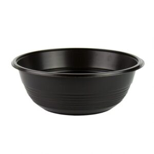 32 oz Black Plastic Microwavable Teriyaki Bowl - 1 case (300 ct)
