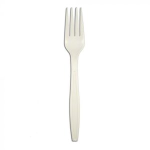 Heavyweight 7.2" Beige Eco-Friendly Cornstarch Fork - 1 case (1000 piece)