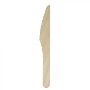 Heavyweight 6.5" Natural Compostable Wooden Knife - 1 case (1000 piece)