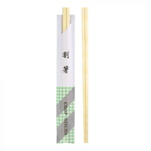 8'' Paper Sleeved Twin-Style Wooden Chopsticks - 1 case (2000 pair)