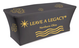 6' Folding Table with Fitted Stretch Tablecloth - Full Color Custom Design