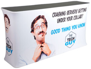 6’ Wide Portable Counter with Full Color Custom Printing, Carrying Bags - Black