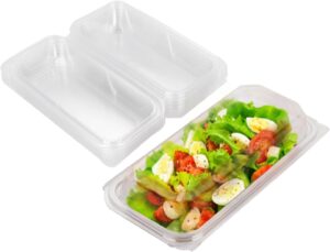 6"×8" Clear Plastic Hinged Hot Dog Containers (200-Pack) -  Size, for Cakes, Sandwiches, Ideal for Bakeries & Restaurants