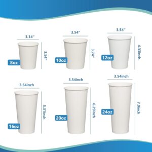 8oz Disposable Paper Hot Coffee Cups - 1000 Pack Bulk Take Out Hot and Iced To Go Drinking Cups  White