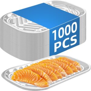 Clear PET Plastic Meat Tray 8 5/16" X 4 1/2" X 2/5", 1000PCS, Ideal for Deli, Butcher Shops & Catering