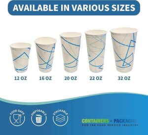 16 OZ PAPER COLD CUP PCC-16WB - 1 case (1000 piece) USE LID D0790