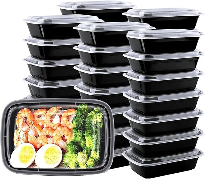 150 Pack 28oz Disposable Take Out Food Storage Containers with Leakproof Lids,