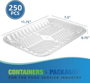 Clear PET Plastic Meat Tray 11 3/4" X 7 1/2" X 3/4", 250PCS, Suitable for Supermarkets & Food Service