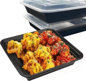 150 Pack 48oz Disposable RECTANGULAR Containers with Leakproof Lids,  BPA Free, Microwave/Dishwasher/Freezer Safe