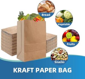 DURO 52# (#735) Brown Paper Grocery Bag (9.75 x 6.25 x 16.38 in) - 1 case (500 piece)