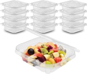 150 Count 64 oz Tamper Resistant PET Plastic  Hinged Deli Containers with Lid
