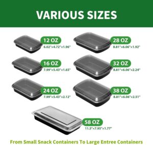 58oz (120-Piece) Disposable Take Out Food Storage Containers with Leakproof Lids, BPA Free, Microwave/Dishwasher/Freezer Safe