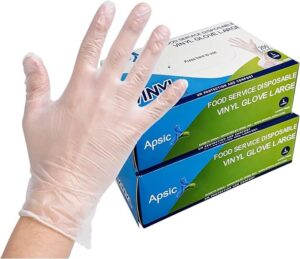 Case of 2000 Plastic Disposable Vinyl Gloves,X-Large Food Service, Clear Kitchen Serving Gloves for Cooking, Food Prep, Household Cleaning
