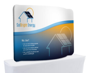 7.5'w Curved Tabletop Display with Custom Graphics, Portable