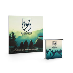 8' Illuminated Trade Show Kit with Custom Printing, Counter - Full Color