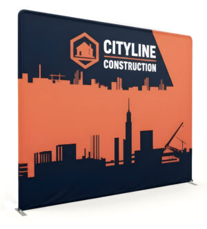 8’ Trade Show Backdrop for Floor or Tabletop, Custom Graphics, Portable