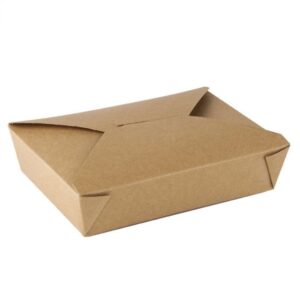 #2 Kraft Microwavable Folded Paper Take Out Container 8.5"*6.25"*1.875" 1 case (200 piece)