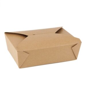 #3 Kraft Microwavable Folded Paper Take Out Container (8.5" x 6.25" x 2.5") - 1 case (200 piece)