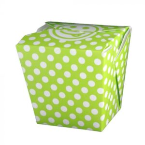 26 oz Polka Dot Green Microwavable Paper Take Out Container - 1 case (400 piece)