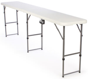 8.5' Folding Table, Height Adjustable - White