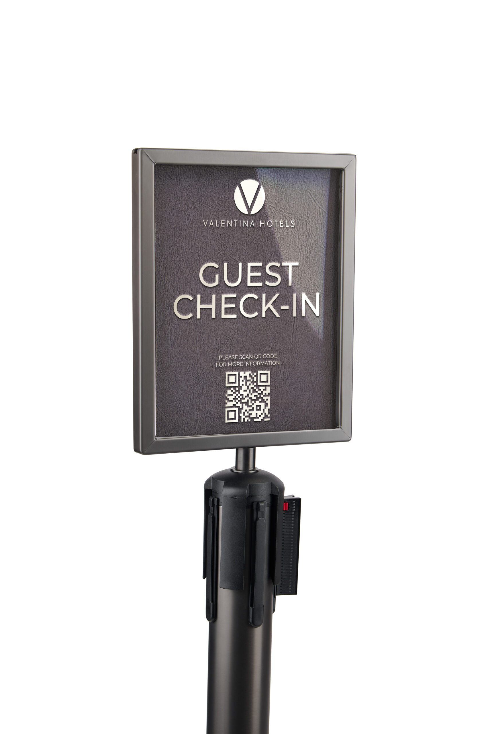 8.5 x 11 Sign Holder Topper for RCCDX QueuePole.Deluxe Stanchions - Graphite