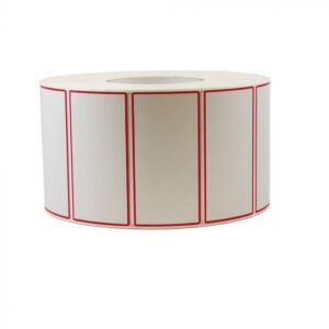 4"X2" Red Frame Thermal Label, 3000/Roll (v2) - 1 case (4 roll)