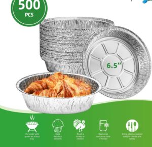 6.5" ROUND FOIL PANS HEAVY DUTY 500PCS/CTN