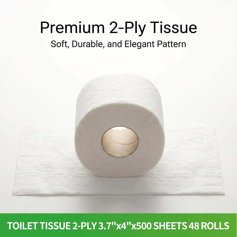 2-Ply Toilet Tissue, 500 Sheets — 48 Rolls/Case